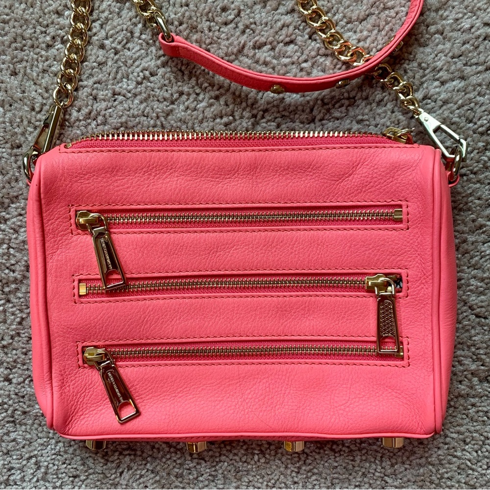 Rebecca Minkoff Neon Pink 3 Zip Mini Bag